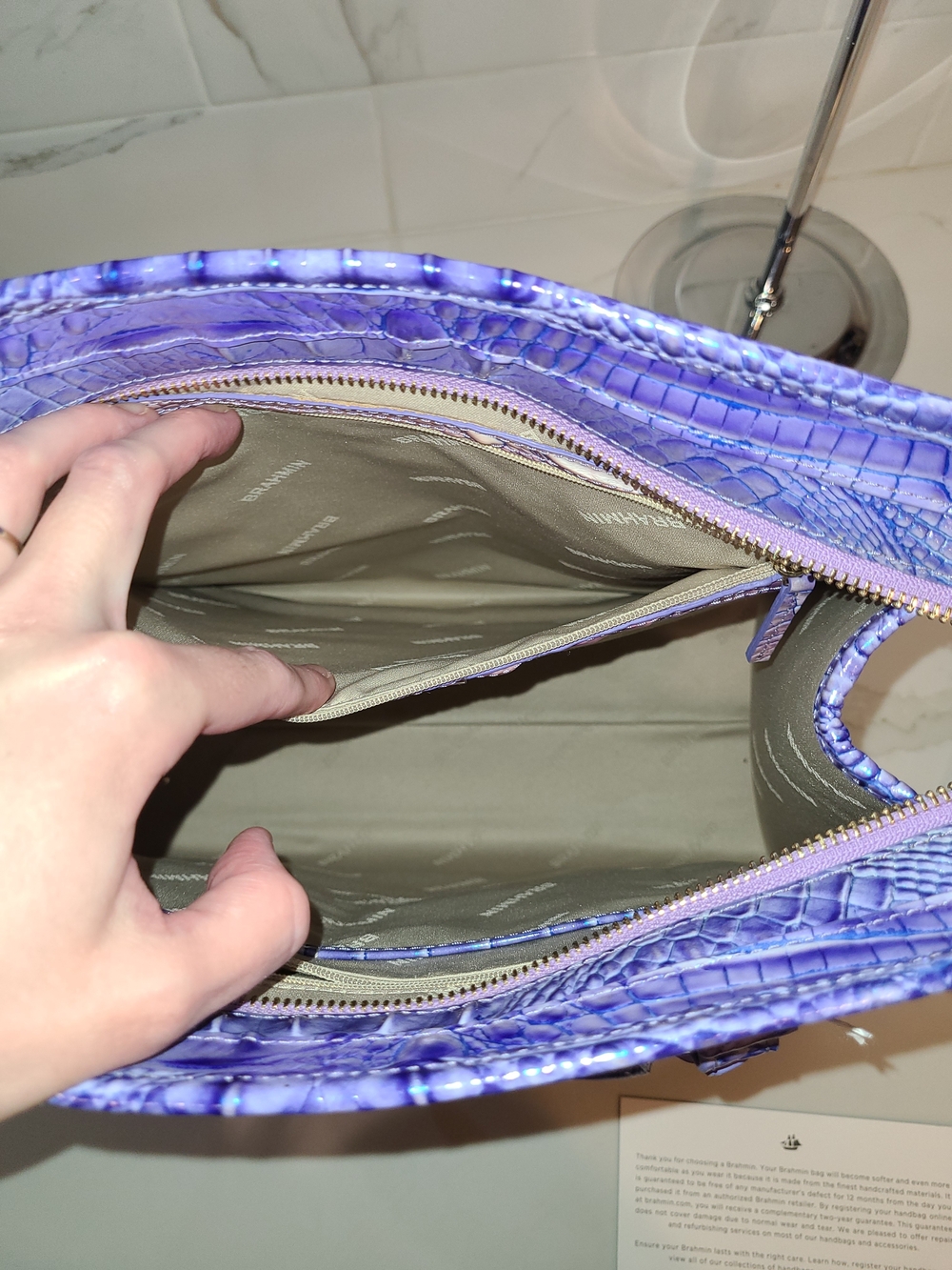 NWT Brahmin Tia Very Peri Ombre Melbourne Tote - Picture 10 of 15